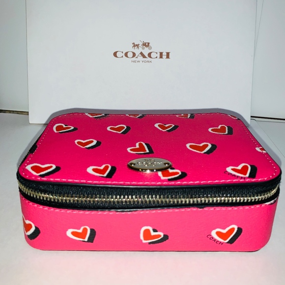 Coach Storage & Organization Nwt Coach Leather Heart Travel Jewelry Box Poshmark